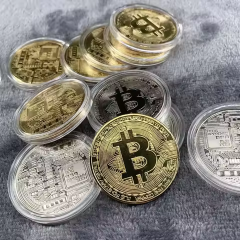 1/5/10Pcs Gold Plated Bitcoin Coin Collectibles Art Collection Gift Physical Commemorative Casascius