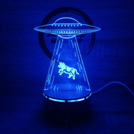 Ufo model wooden base led light