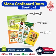 MENU PENET CAFE MENU/ A4 and A3 Cardboard MENU/ 2 sides DOFF OR GLOSSY LAMINATION