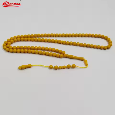 Tasbih 99beads Baklait misbaha bracelet Eid Ramadan Gift turkish accessories yellow resin