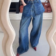 919JEANS Transformable Skirt Pants for Women High Waist Peplum Over Skirt & Wide Leg Jeans Stylish
