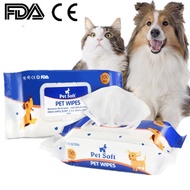 [AUTHENTIC]Petsoft Wet Tissu Wet Tissues Wipes Hygiene For Cats Dogs (100pcs)