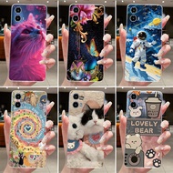 Casing For Motorola Moto G34 Case Aesthetic Fashion Cute Cat Transparent Soft TPU Silicone Cover MOT