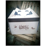 10 Birthday cake boxes with handles 23cm