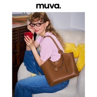 Muva Ding Ding Dang Series Jingle Bell Bag Bovine SplitLeather Magnetic Snap Single Shoulder Bag Wit