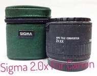 Sigma 2.0x加倍鏡 for Canon /鏡片通透無刮無黴/板南線永春捷運站自取價$1,200