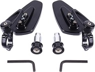 2pcs Back Bike Scooter Handlebar Side Motorbike Motorcycles E- Motorcycle Mirrors Mirror View Glass Black Rearview for Scooters Rear End E- bike Lens Retroreflector