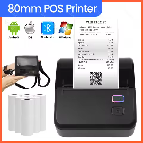 WIFI Bluetooth 80mm Mini Portable Thermal Printer Ticket Bill Receipt Restaurant Kitchen Impresora E