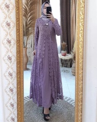 GAMIS PESTA INDONESIA/ GAMIS KERANCANG BROKAT KOREA IMPORT PREMIUM 100% REALPICT/ KEBAYA PESTA INDON