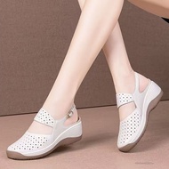 ผู้หญิงฤดูร้อนรองเท้าแตะกลางแจ้งหนัง PU ทนทานรองเท้าแตะด้านล่างนุ่มสำหรับ Office Date Dance สวมใส่ทุ