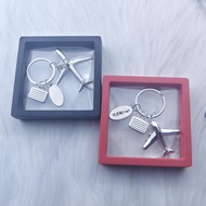 Small Airplane Keychain Aerospace Airplane C919 Model Aviation Company Keychain Civil Aviation Gift 