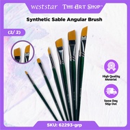 [Weststar TAS] (2/2) UA Angular Synthetic Sable Artist Painting Brush, Flat Painting Brush - High Qu