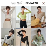 [Deviwear] Yoga Pilates Wrap Long Sleeve Korean Pilates Yoga Clothes