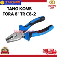 TORA 8 Inch Combination Pliers with Rubber Handle - Satin Combination Pliers Finishing Blue Black TR