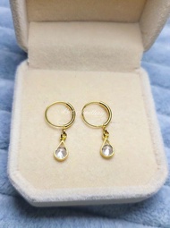 Anting emas muda + anting bulat emas muda setengah gram + anting mata satu emas muda