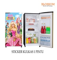 STICKER KULKAS 1 PINTU 120 X 60 CM BARBIE PRINCESS