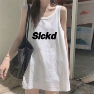 100%纯棉美式慵懒风ins夏季BF辣妹新款无袖t恤背心女宽松上衣73xb4lbc321.my260409