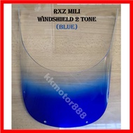 [GOOD QUALITY ] YAMAHA RXZ MILI WINDSHIELD 2 TONE / COWLING VISOR / VISOR FELING 2 TONE BLUE RED GRE