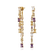 Glintz Chime ต่างหูระย้า เงินแท้ ฝังด้วยพลอย cz. ยาวใส่ได้ 2แบบ ยาว5.5cm