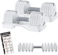 BYZOOM FITNESS Adjustable Dumbbell Set of 2, Adjustable Dumbbells 5 kg Pair Compact and Space Saving