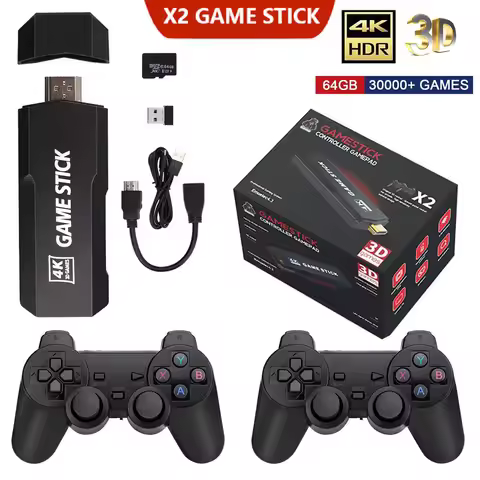 X2 Plus Game Stick GD10 Pro 3D HD Retro Video Game Console 4K Game Stick 30000 Games for N64/PSP Wit