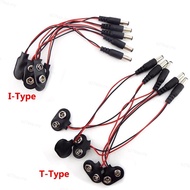 DC 9V Battery Clips Connector Buckle Connect wires Black Red Cable Connection dc male 5.5x2.1mm  MY2
