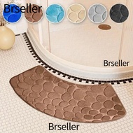 BRSELLER Bath Mat, Cobblestone Thickened Bathroom Floor Mat, Soft Absorbent Curved Shower Doormat