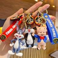 Looney Tunes Keychain Bugs Bunny Tweety Daffy Duck Porky Pig Cute Cartoon Keyring Bag Charm