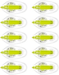 Plus Correction Tape, Whiter LT 0.2 inches (4 mm) x 65.6 ft (20 m), 10 Pieces, Easy to Use, Green 49
