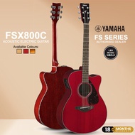 Yamaha FSX800C 40" Concert  Solid Spruce Acoustic Electric Guitar With Pickup Ruby Red (FSX800C)