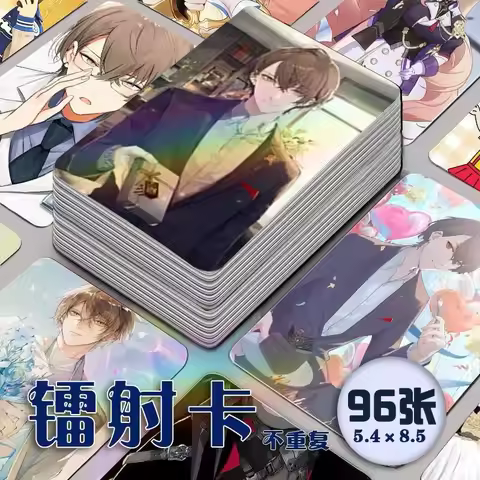 96PCS NIJISANJI Luxiem Vox Live YouTuber Anime Laser Card Student Collection Card Fans Photo Postcar