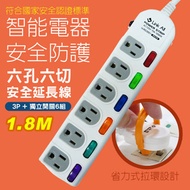 Link All  B606-6 / 六開六插 / 1.8M / 15A 3孔延長線