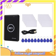 【W】RFID Reader Writer Duplicator, NFC Reader, Smart Card Programmer, Access Card Decoder, Writable T5577 UID Fobs Cards