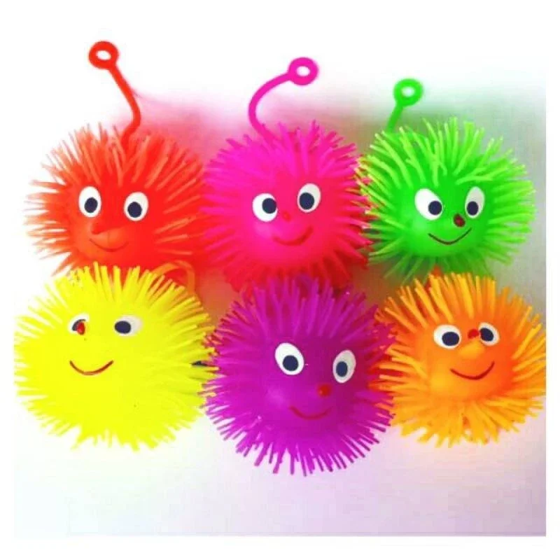 Mainan Anak Ubur Ubur Bola lampu puffer ball yoyo led warna warni / Mainan Yoyo karet ubur ubur smil