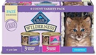 Blue Buffalo Wilderness Kitten Food, High-Protein & Grain-Free Wet Cat Food Paté Variety Pack, Chick