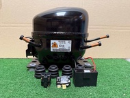 คอมเพรสเซอร์ตู้เย็นตู้แช่ AC220v.1/5+1/4Hp ขนาดตู้ 9-20 คิว น้ำยาR600a(ของใหม่มีน้ำมันพร้อมใช้งาน)