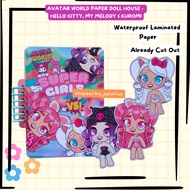 Paper Doll House Avatar World Book Paper doll Avatar World House Book Kuromi My Melody Kitty Buku Pa