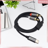 [LzdyqmyfaMY] Type-c to Double RCA Male Cable USB C AUX Cable Cable Anti Interference Audio AUX Adap