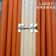 Curtain LIGHT ORANGE Aesthetic Plain 100% Katrina Fabric (RING TOP) 4.6 feet (W) & 4/5/6/7 feet (L)