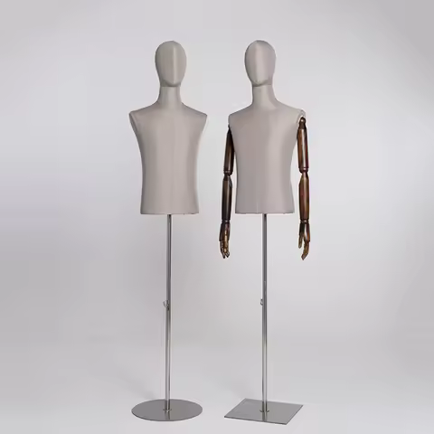 Hot sale Gray Half-body torso for man life size mannequin dress form window shop display manikin wit
