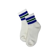 Middle Cut Length - Varsity Socks Crew - Blue/White - [4606]