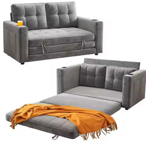 Convertible Sofa Bed, Folding Sofa Bed 2 in1 Pull Out Loveseat Sleeper Sofa, Floor Sofa Bed for Smal