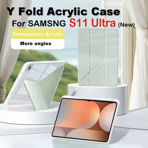 Y Fold Acrylic HD Cover for New Samsung Galaxy Tab S11 Ultra 14.6 Inch 2025 5G Tablet Case for Tab S