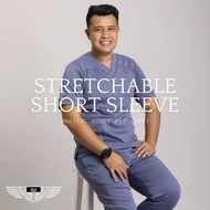 [Men] Oslo Medical Scrub Short Sleeve Stretchable (XS-3XL) *dm us your size*