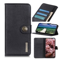 全城熱賣 - 適用於 Asus Zenfone 8 KHAZNEH 牛皮紋左右開皮套 帶支架&卡槽&錢包（黑色）