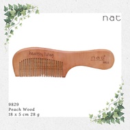 NAT Natural Gold Peach Wood Fine Tooth Anti-Static Comb [9829]