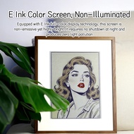 Hindetel 7.3 Inch Wall Mounted Digital Ai Generate Image Color E-ink Wooden Art Photo Frame