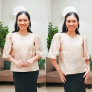 A2E | Diwata Top | Modern Filipiniana Top Puff Sleeves for Women