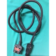 C19 three-prong European power cord, 1.8m long, machined