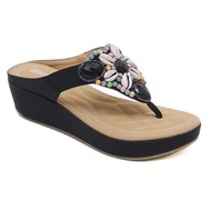 Bohemian Beaded Wedge Slippers - Lightweight Ethnic Beach Wear